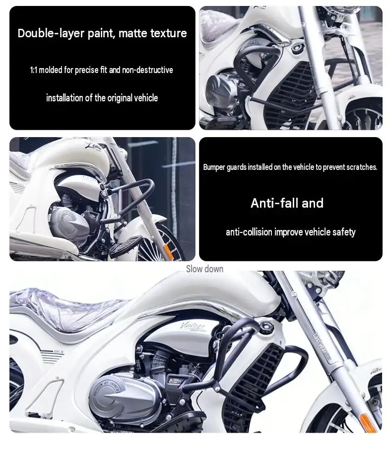 For Zongshen Lemi ZS125‑18 Heavy‑Duty Front Crash Bumper Bar Anti‑Drop Protection Guard Frame Mod Accessories