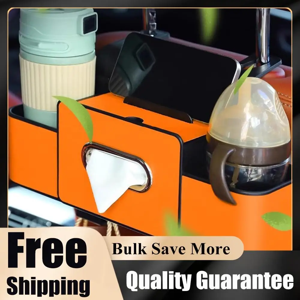 

Car Back Seat Organizer with Cup Holder Tissue Box and Hooks Multifunctional Car Organizer Travel Accessories for Kids Adults