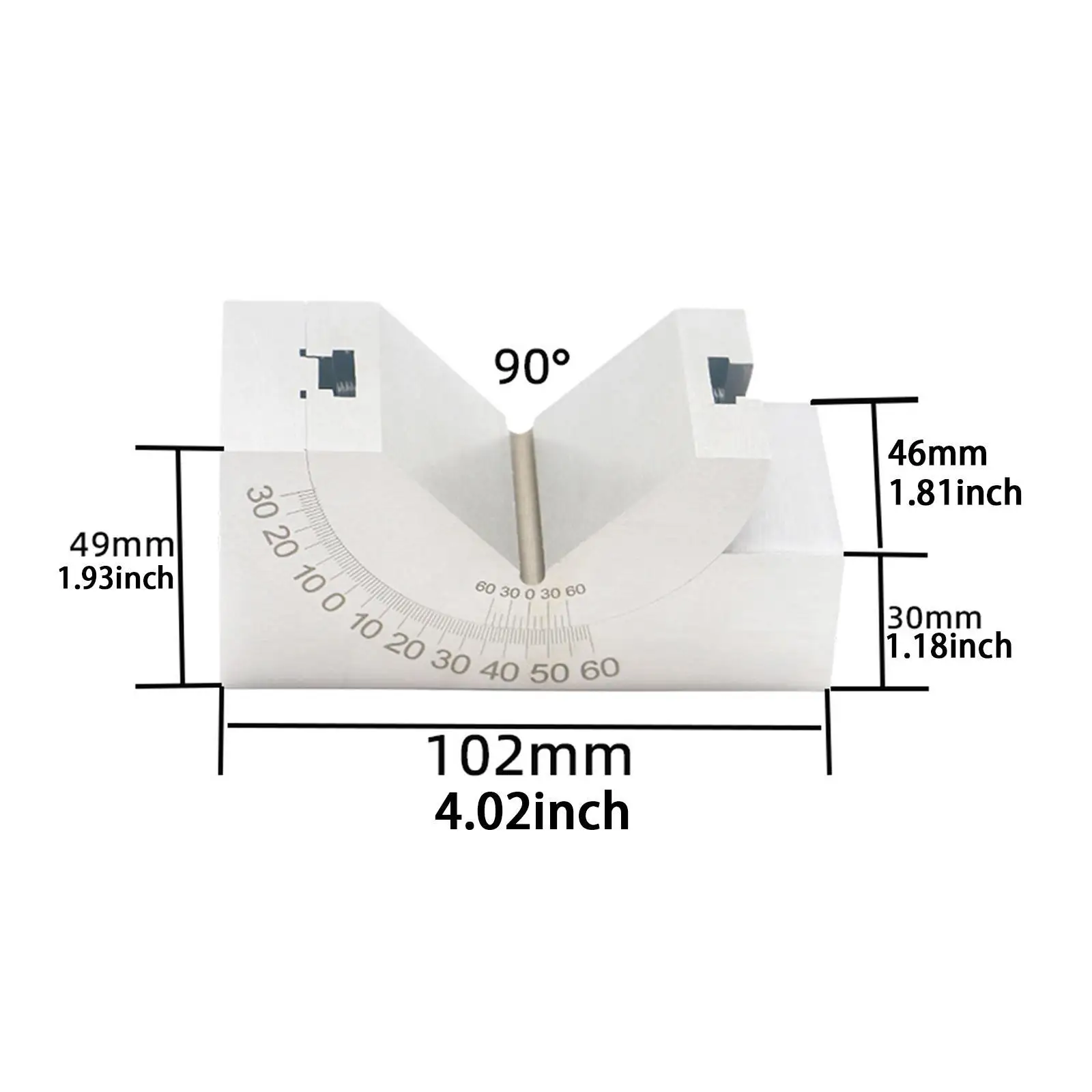 Adjustable Angle Gaug,0-60° for Milling Lathe Machinist Tools Sturdy Metal Professional Measuring Precision Angle Block