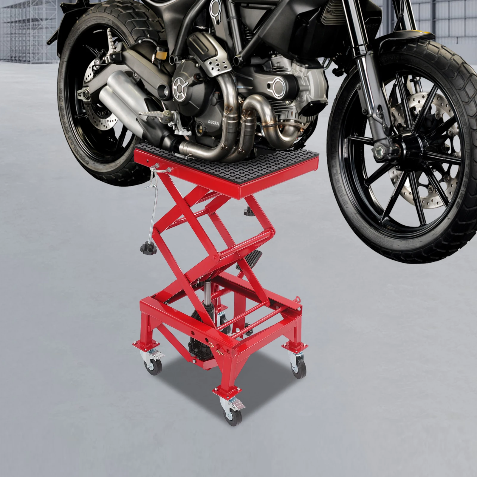 200 كجم دراجة نارية رافعة رفع هيدروليكية حامل مركز هيدروليكي حامل رفع مع 4 عجلات دراجة نارية طاولة رفع لإصلاح الدراجات النارية #4
