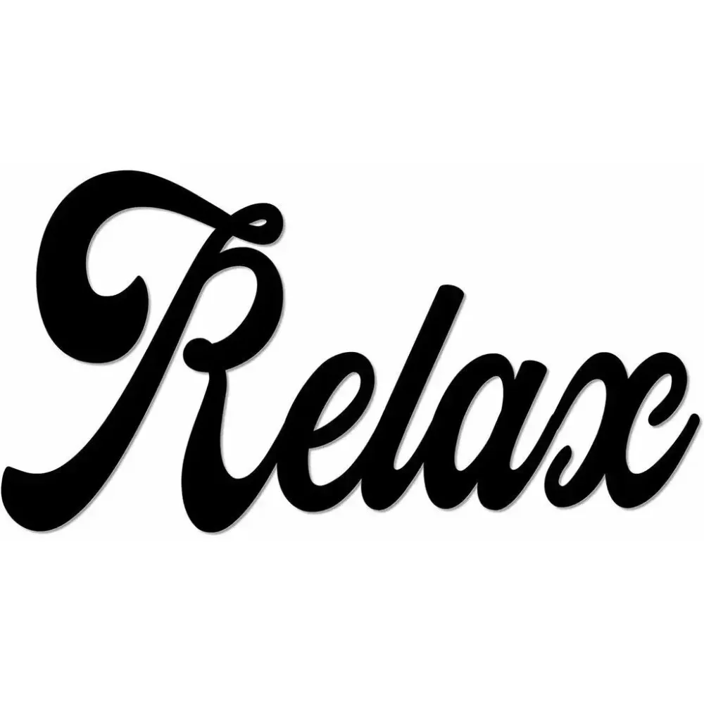 Iron Crafts Relax Metal Plaque Word Sign Mellow Out Decorative Hanging Art for Home Living Room Indoor Hanging Sculpture