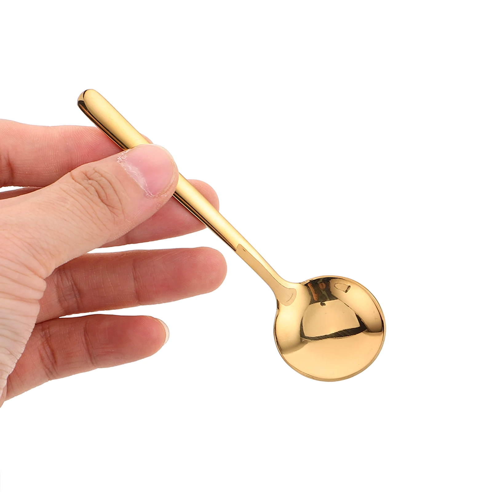 

8pcs Stainless Spoons Mini Tea Stirrer 10cm 304 Metal Spoon for Condiment Seasoning Espresso Scoop Food