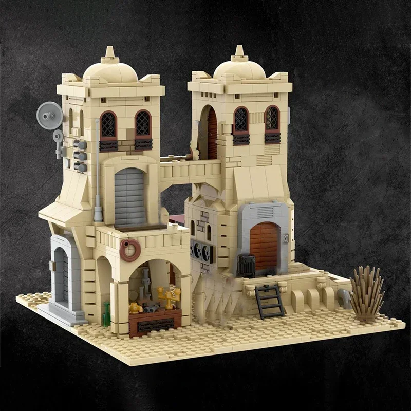 Moc Desert House Village Star Movie Tatooine Mos Eisley Cantina Compatibel 75290 Bouwstenen Bricks War Base Speelgoed aanwezig