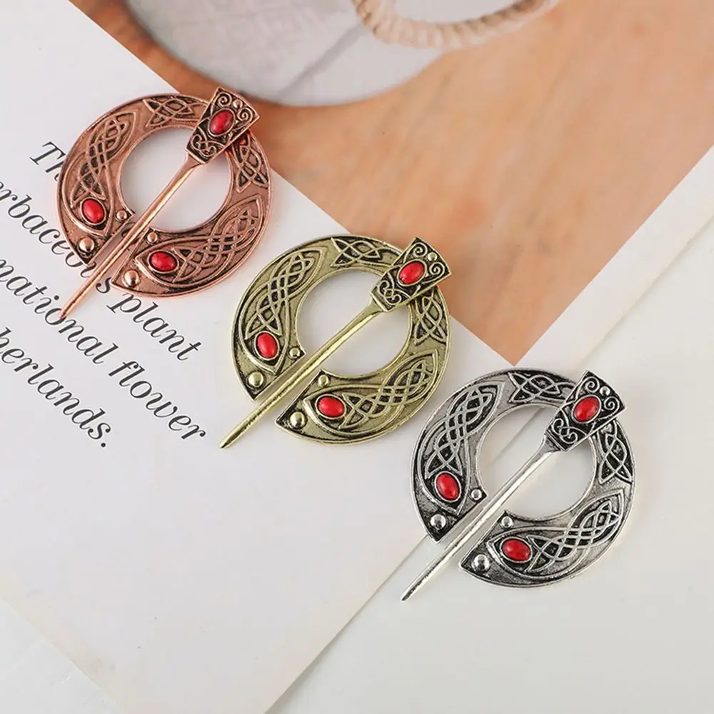 Accessories Twists Knotted Fibula Collar Clip Pins Korean Jewelry Accessories Viking Style Brooch Women Shawl Pin Cloak Pin