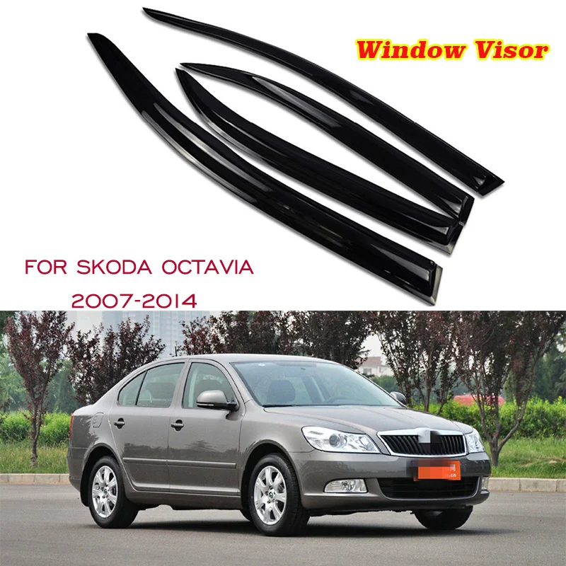 

For Skoda Octavia 2007 2008 2009 2010 2011 2012 2013 2014 Window Visor Rain Sun Smoke Guard Deflector Vent Shade Awning Shelter