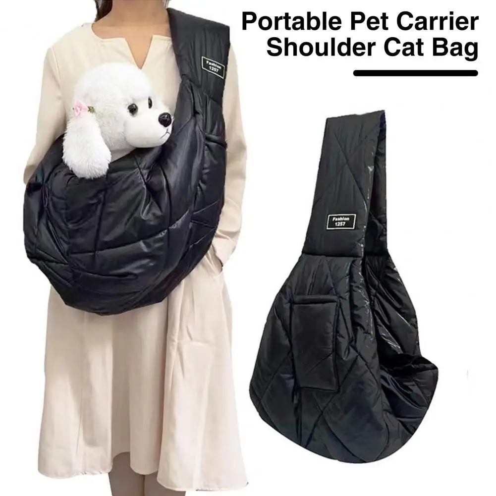 Pet Carrier Bag Carrying Comfortable Single Shoulder Sling Bag Dog Cat Carrying Pocket for Outdoor Travel