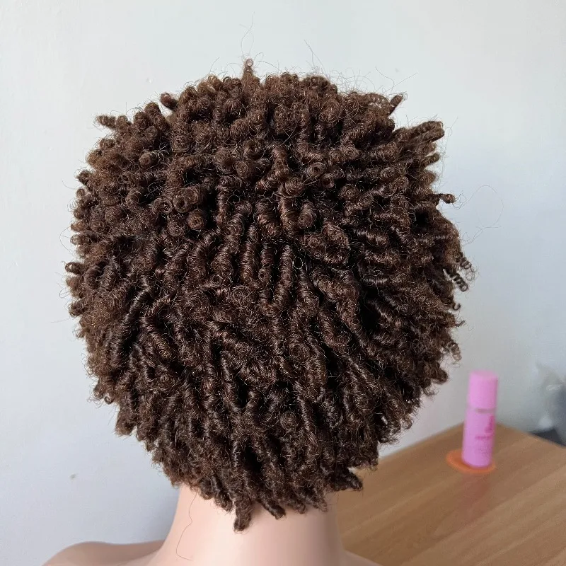 Premium Afro Kinky Curly Human Hair 13x4 Lace Frontal Ear To Ear Glueless Wigs for Women #4 6'' 180% Density Remy Hair Wigs - view 3