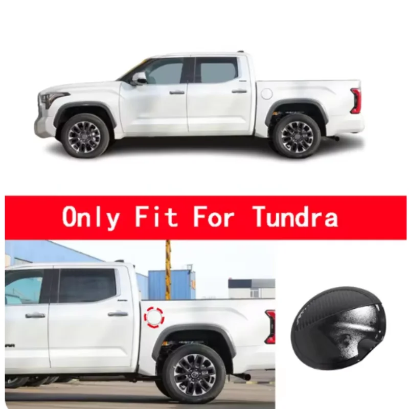

Carbon Fiber Fuel Tank Cap Oil Box Cover For Toyota Tundra 2022 2023 2024 Accessories