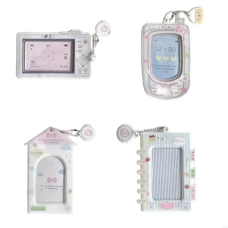 Q5WA Cartoon Photocard Holder Pvc Photocard Delave 3 -дюймовый держатель карты с цепной очарованием для идентификации карты