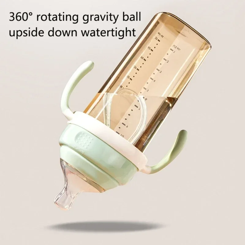 Garrafa de alimentação com alça quadrada, leve para alça hegen, fácil aderência para bebê 6m + capa de garrafa de substituição, dropshipping