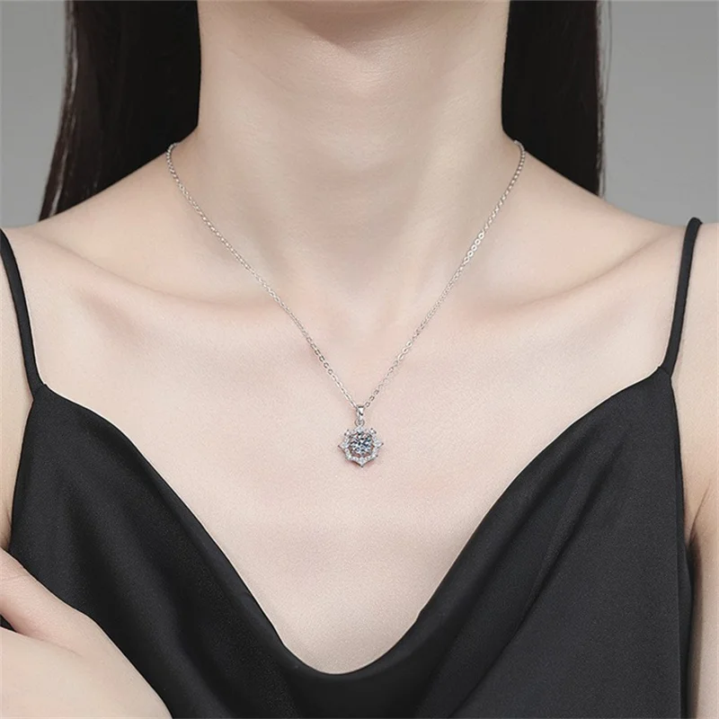 ZFSILVER Trendy Fashion Fresh s925 Silver Color D White Moissanite Dream Catcher Necklace Charms Women Party Jewelry Gifts XL380 5