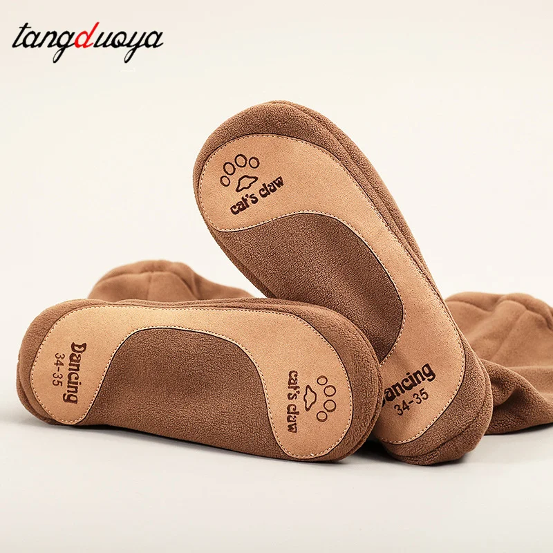 

Балетки, зимние танцевальные ботинки, теплые короткие ботинки, нескользящая балетная обувь, тренировочная хлопковая танцевальная обувь для взрослых