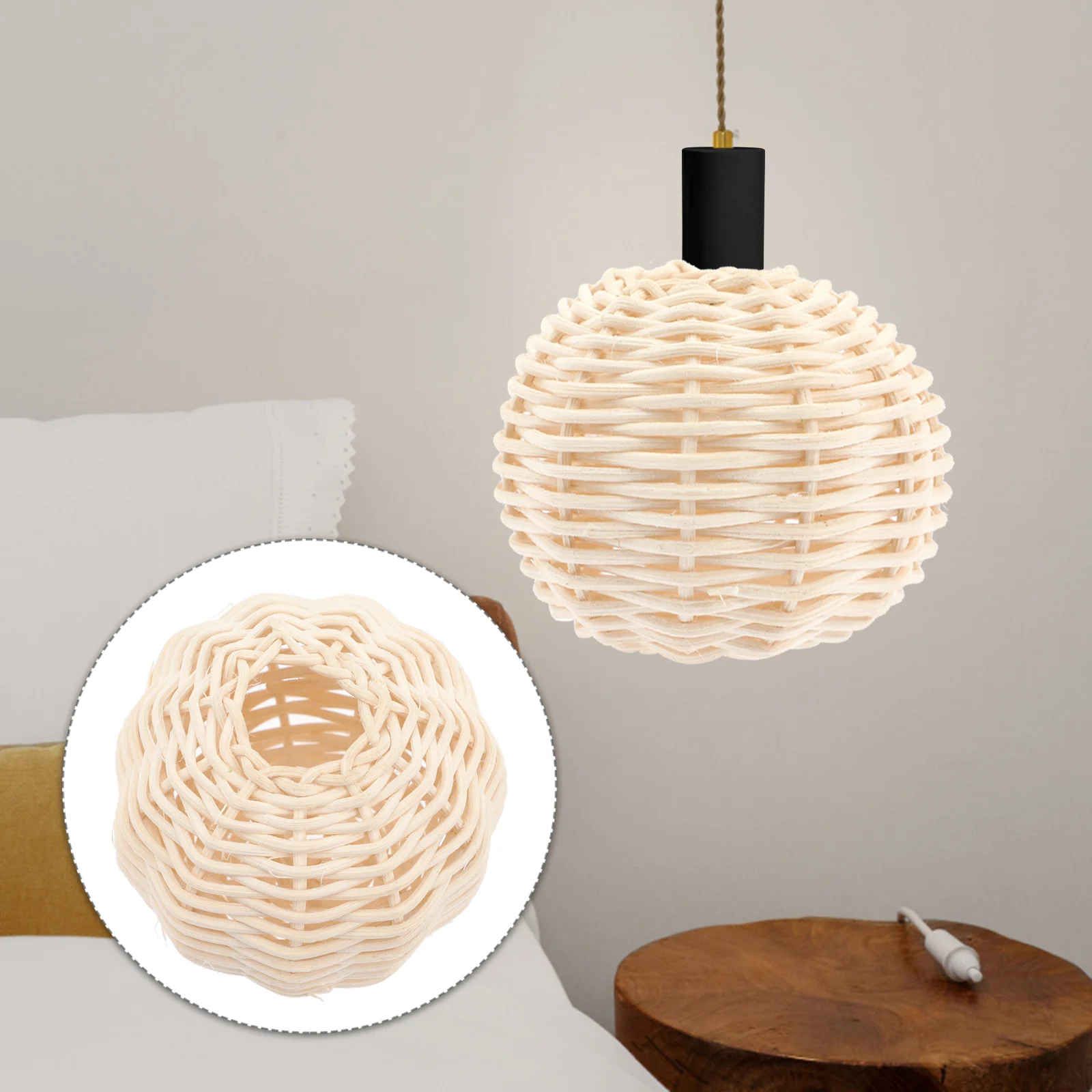 

2 Pcs China Lamp Shade Mini Lanterns Rattan Lampshades Delicate Light Cover Covers Boho Holders Decorative Chandelier