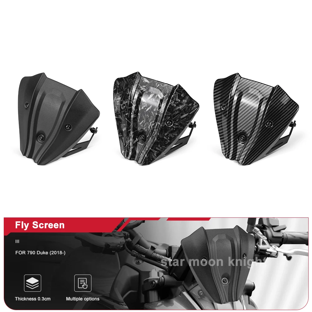 

Front Windshield Fairing Windscreen For 790 Duke 2018- 2023 2024 2025 Fly Screen Wind Screen Motorcycle Accessories