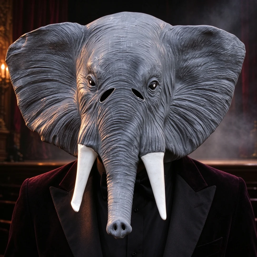 Realistic Elephant Full Head Latex Mask, Animal Headgear, Halloween Masquerade Cosplay Prop for Carnival Party
