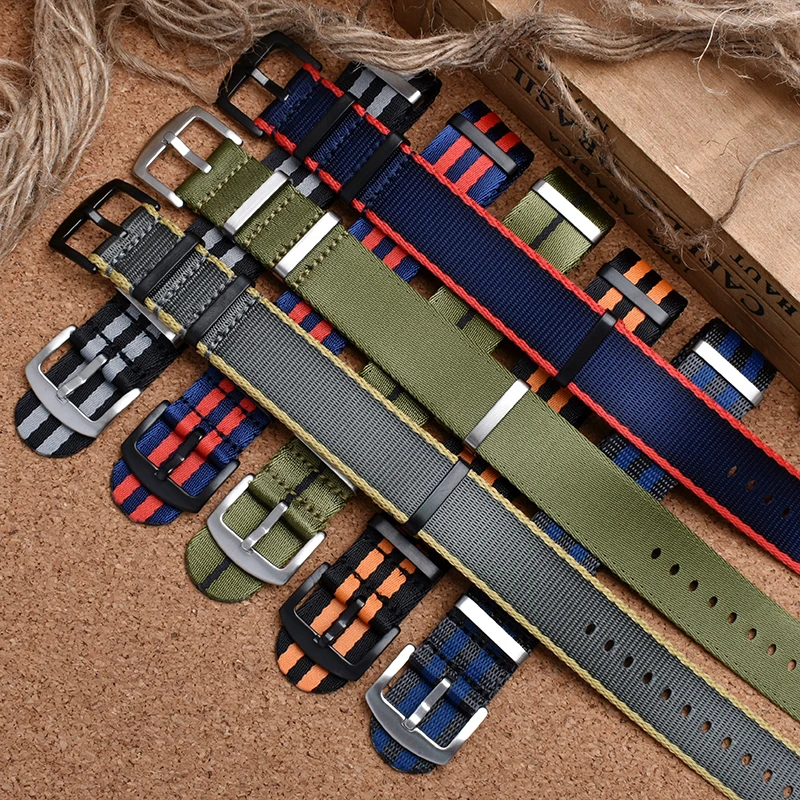 Quality Nylon Watch Strap 20mm 22mm Watch Band for Omega 007 Armani Tissot IWC Zenith BREITLING Tudor TAG Heuer Watchband