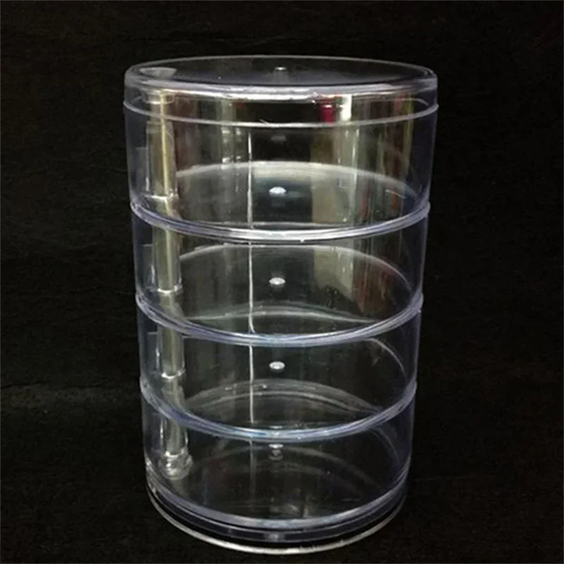 

4-layer Circular Rotating Storage Box Jewelry Transparent Acrylic Dustproof Jewelry Finishing Box Headdress Small Items Storage