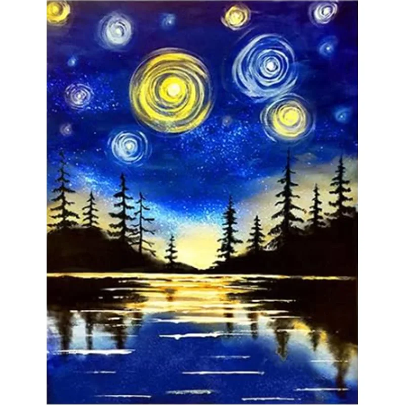 AB Diamond Diamond Painting Forest by moonlight Embroidery Kit Wall Decoration Hanging Painting