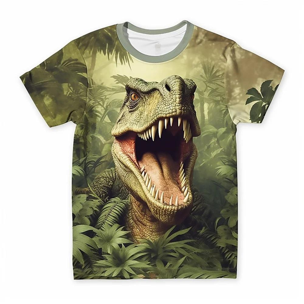 New Dinosaur T Shirt For Boys Short Sleeve Top Tee Dinosaur 3d Print Animal Boy Birthday Clothes Retro Boy T Shirts Kids Animal