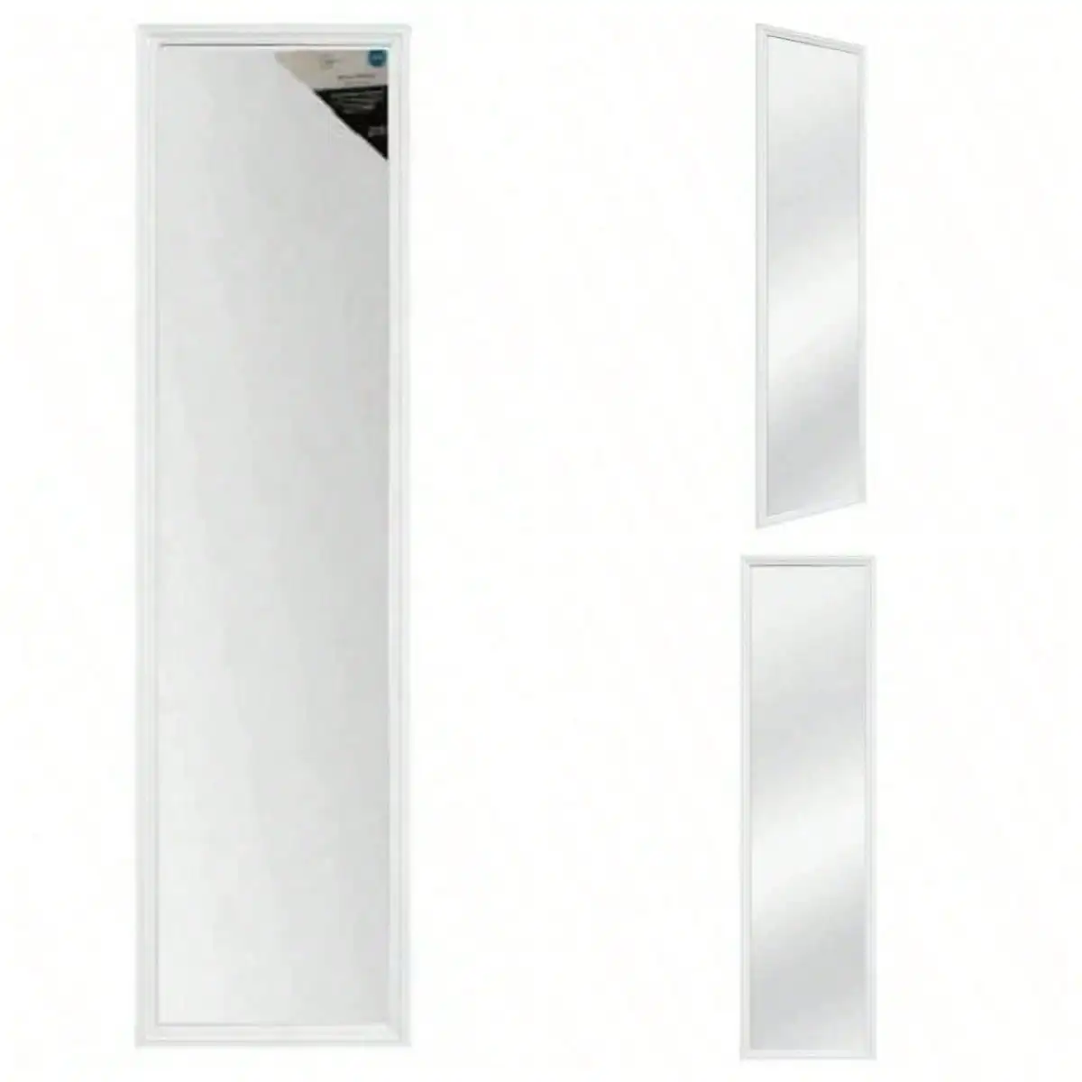 

13" X 49" Full-Length Rectangular White Mirror
