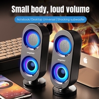 Computer Audio Home Desktop Notebook Speakers USB Wired Bluetooth Speakers Shocking Stereo RGB Color Atmosphere Lighting Effect