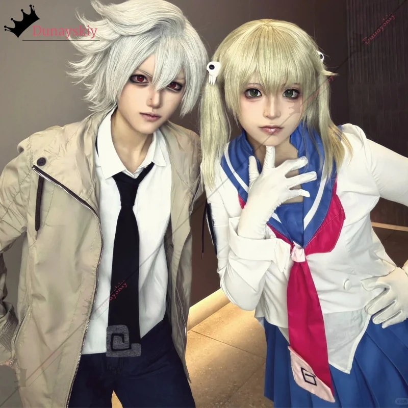 Disfraz de cosplay del personaje de IP Maka Albarn Spartoi, uniforme de combate de ángel azul y blanco, uniforme de marinero, ideal para Halloween, carnaval o fiestas de disfraces.