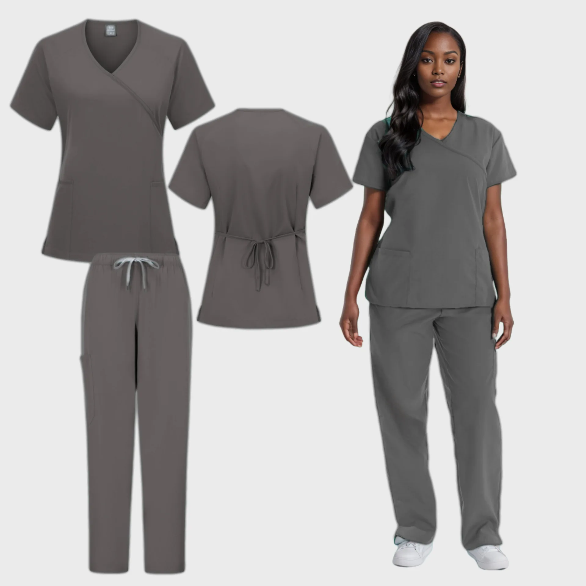 Traje de lavado de manos con mangas para quirófano, top para mujer, camiseta corta, enfermera, traje de aislamiento para cirujano