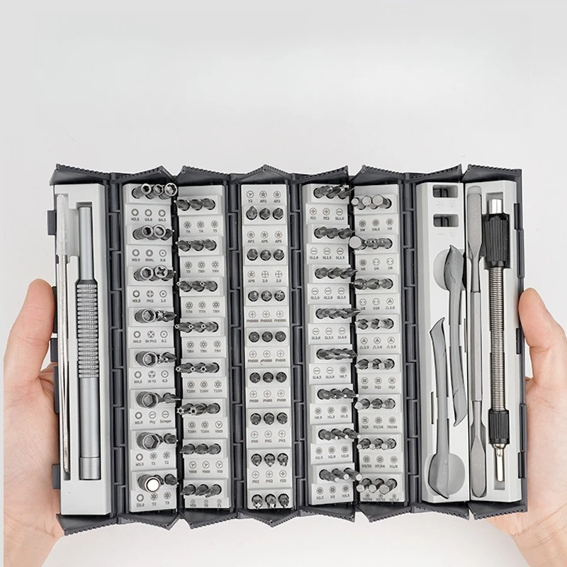 

128 In 1 Scroll Cylinder Screwdriver Set S2 Steel Hex Special Bit Portable Home Repair Tool Kit