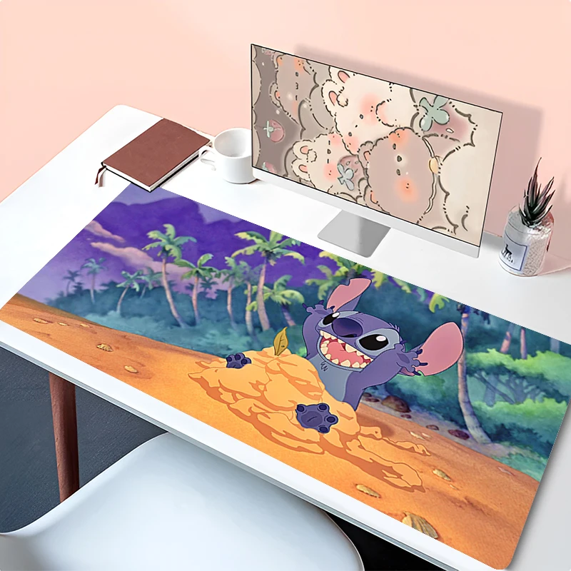 Cartoon animation Stitch Mouse Pad Extra Large Laptop Keyboard Cushion Girl Style Anti Slip MousePad Kawaii Birthday Gift