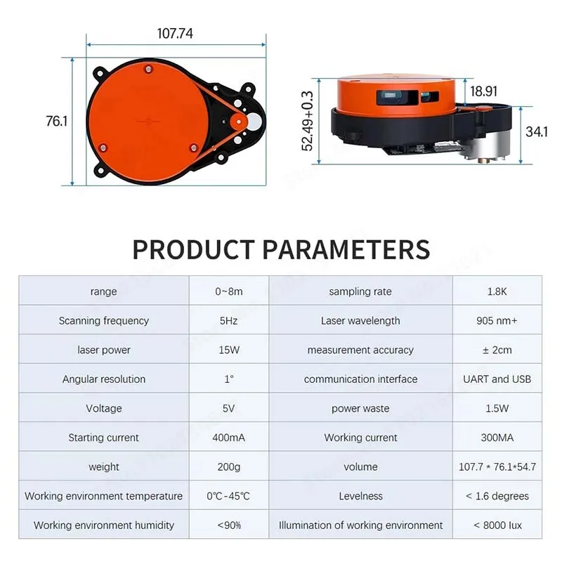 Original Roborock S7 S7 S70 S75 S7Max s7MaxV T7S Laser Distance Sensor Parts Robotic Vacuum Cleaner LDS Accessories