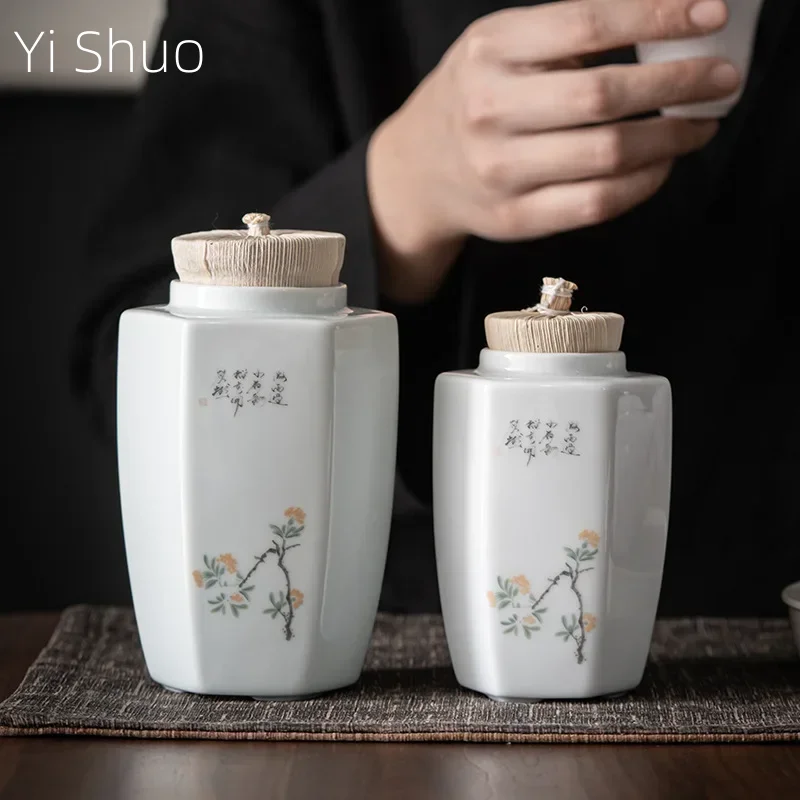 Yinqing Flower Tea Pot Ceramic Wake-up Portable Portable Sealed Pot for Portable Tea Container Tea Organizer