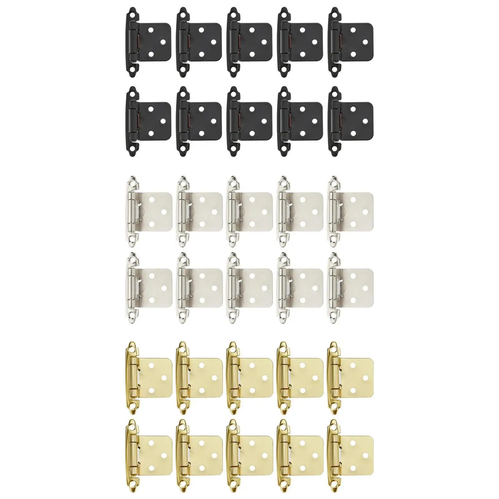 10Pcs Cabinet Door Hinges Easy to Install Quiet Smooth Close Door Hardware