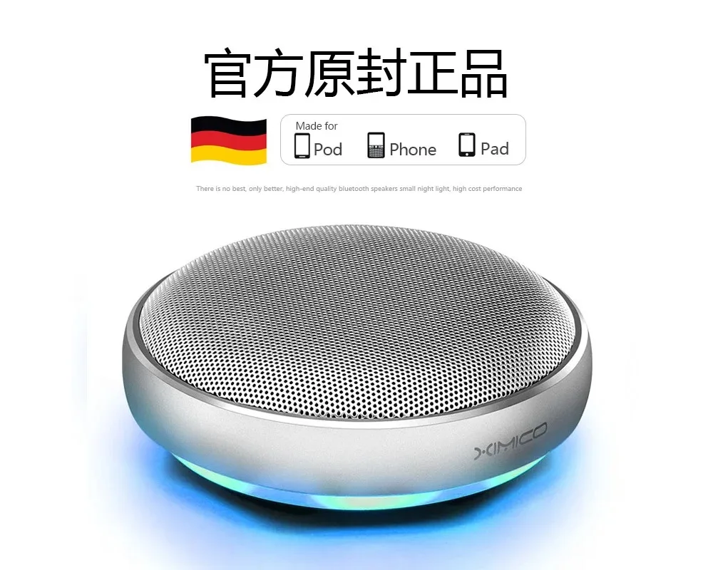 

New Wireless Metal Computer Audio Subwoofer Portable Mini Bluetooth Speaker Household Small Gang Cannon Colorful Lights