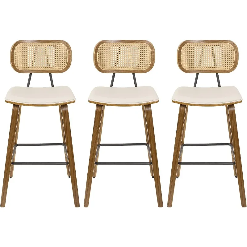 Counter Height Bar Stools Set of 3, Mid Century Modern Counter Stools, 26