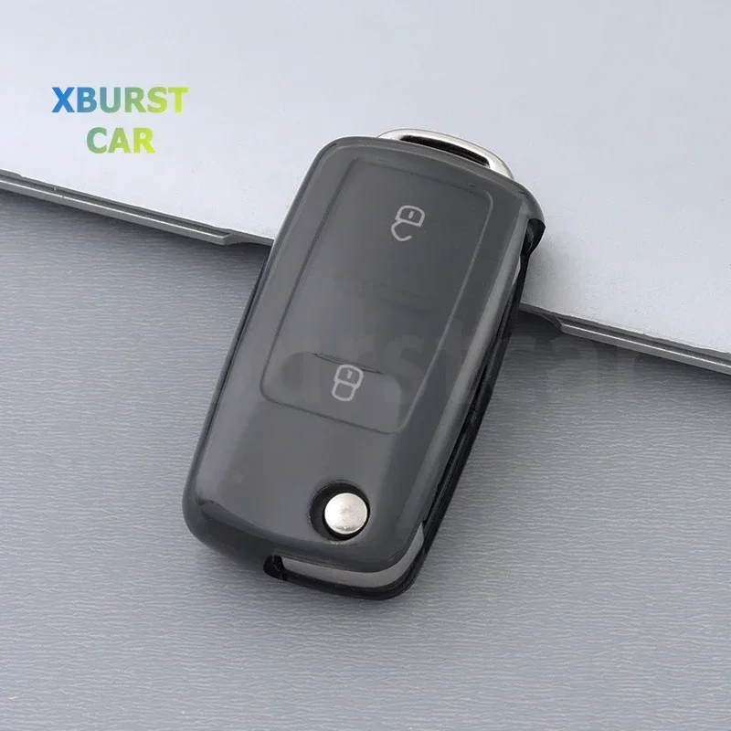 Shell For VW Volkswagen Polo Bora Golf 4 5 6 MK4 Amarok Jetta Altea Alhambra Passat Beetle Caddy Tiguan TPU Car Key Case Cover