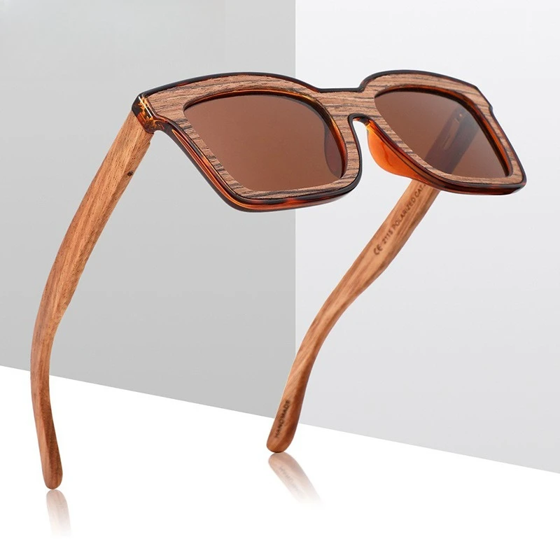 

Rectangle Wooden Sunglasses Women Men Polarized Retro Square Sun Glasses UV400 Protection Trendy Fashion Eyewear 2026 New