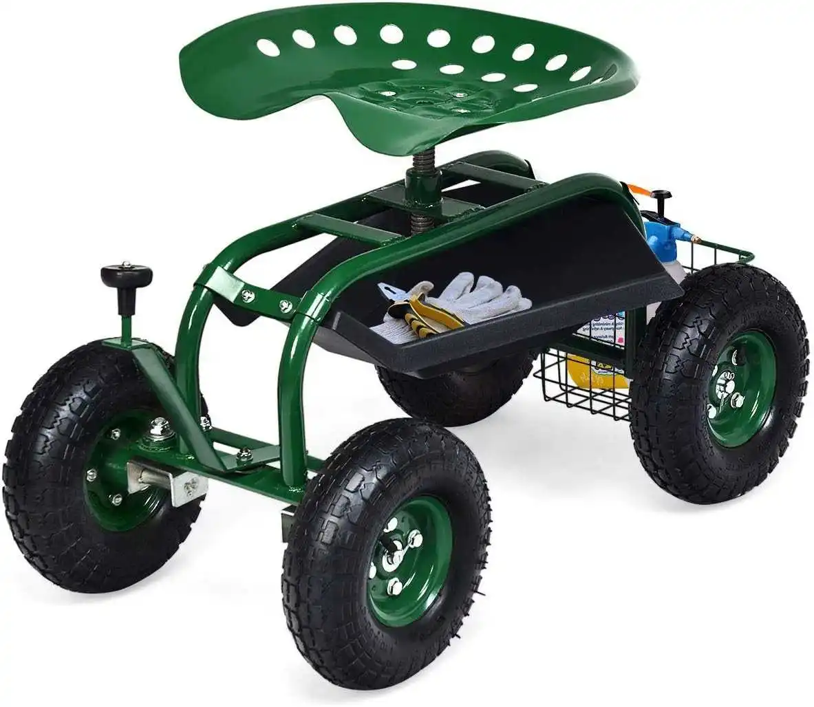 Seat car steering greenhouse mobile lazy stool vegetable garden wheel walking type