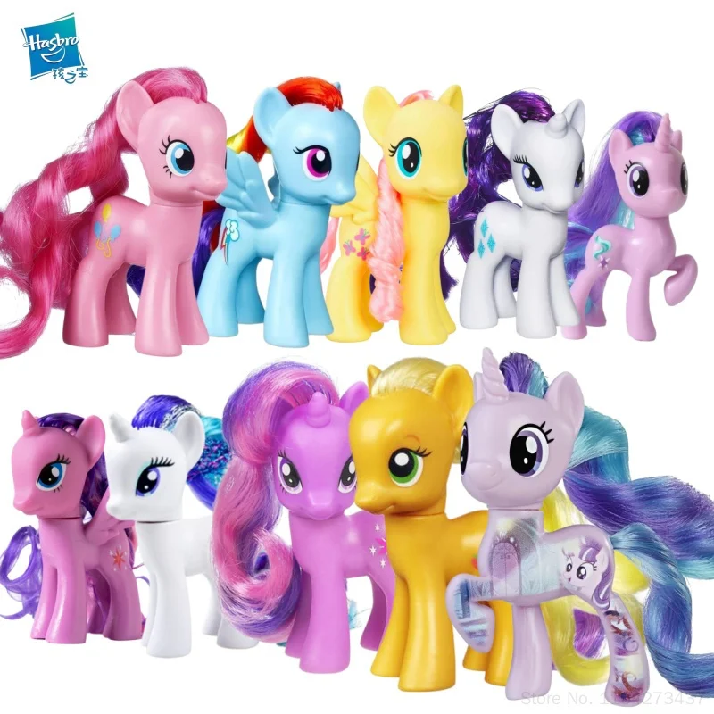 Oferta Imperdível Hasbro: Bonecos Originais My Little Pony de 8cm - Twilight Sparkle, Rainbow Dash, Pinkie Pie, Rourou e Claire - Enfeites Fofos para Mesa e Presente