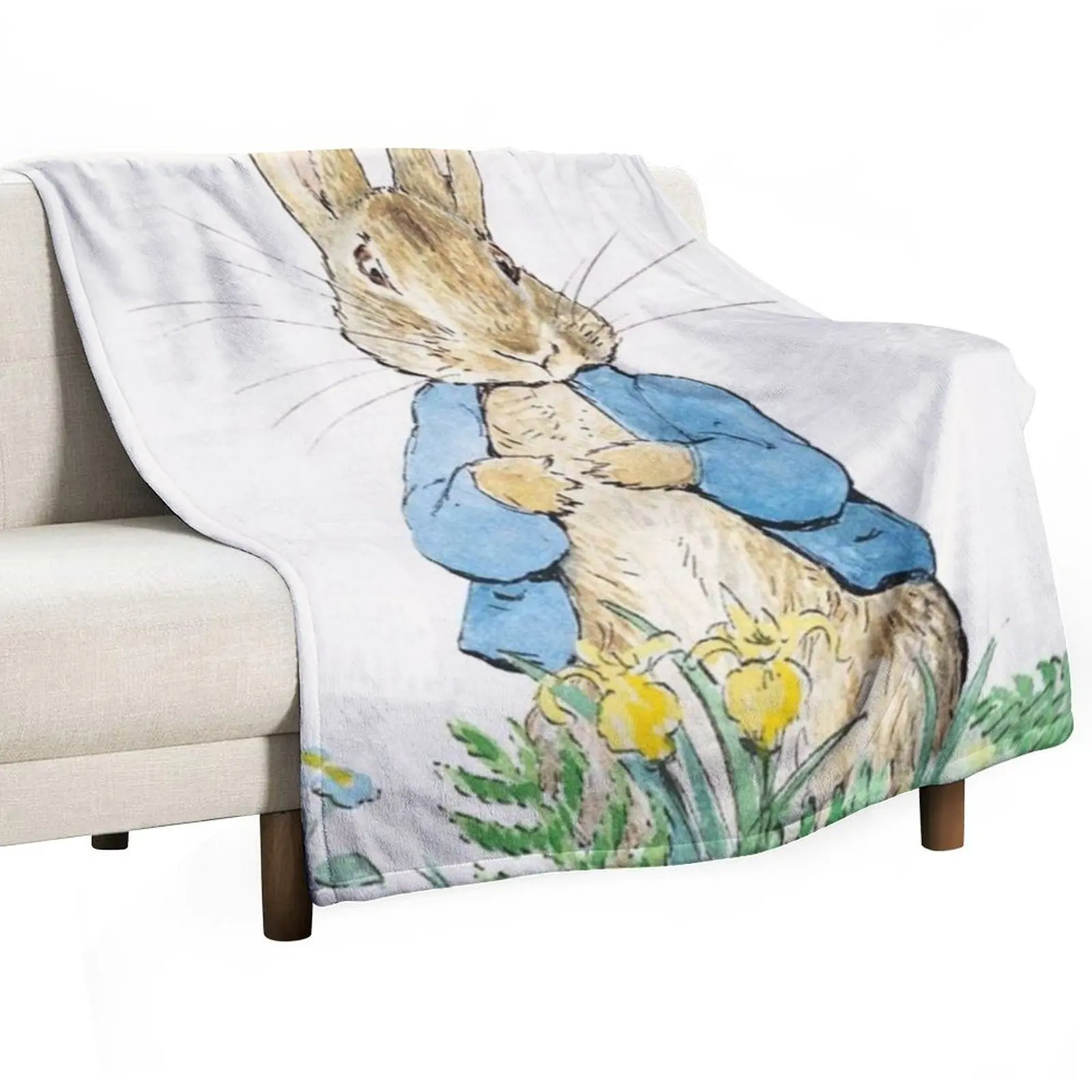 

Beatrix Potter Peter Rabbit and Flowers Illustration Throw Blanket Flannels Bed covers christmas gifts For Sofa Thin Blankets