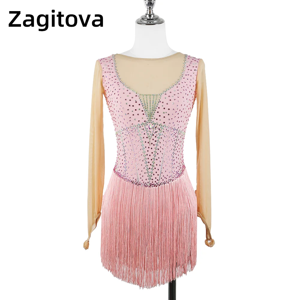 Vestido personalizado de patinação artística para mulheres, saia de patinação no gelo para meninas, competição de performance diamante brilhante, lindo