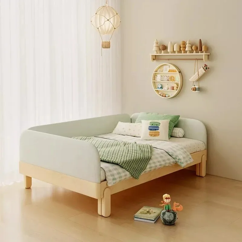 Boys and Girls Pull-out , All-solid Wood Children's Bed, Telescopic Growth