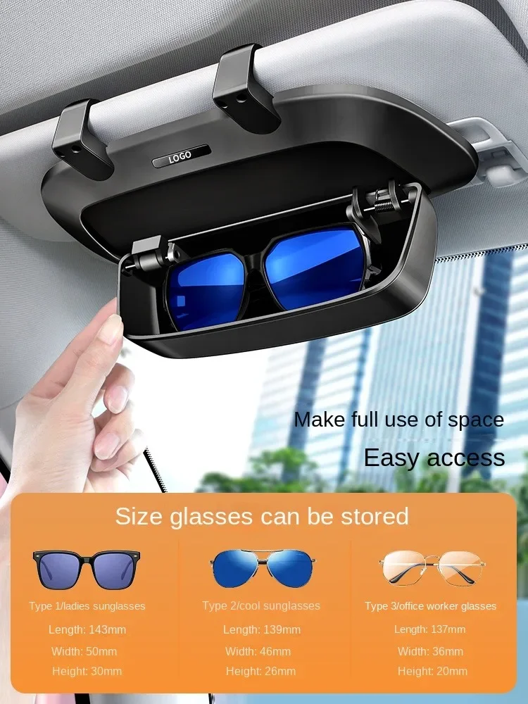 Auto-Brillenetui, Sonnenblendenhalter, Multifunktionaler Auto-Sonnenrahmen, Auto-Brillenclip, Modifizierte Aufbewahrungsbox – Detail 3