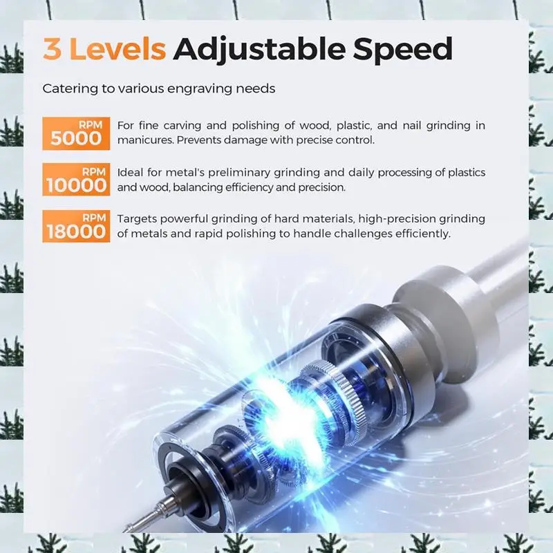 

ABLG Cordless Engraving Pen With 7 Drill Bits USB Rechargeable Electric Cordless Rotary Tool For Jewelry Wood Glass Stone