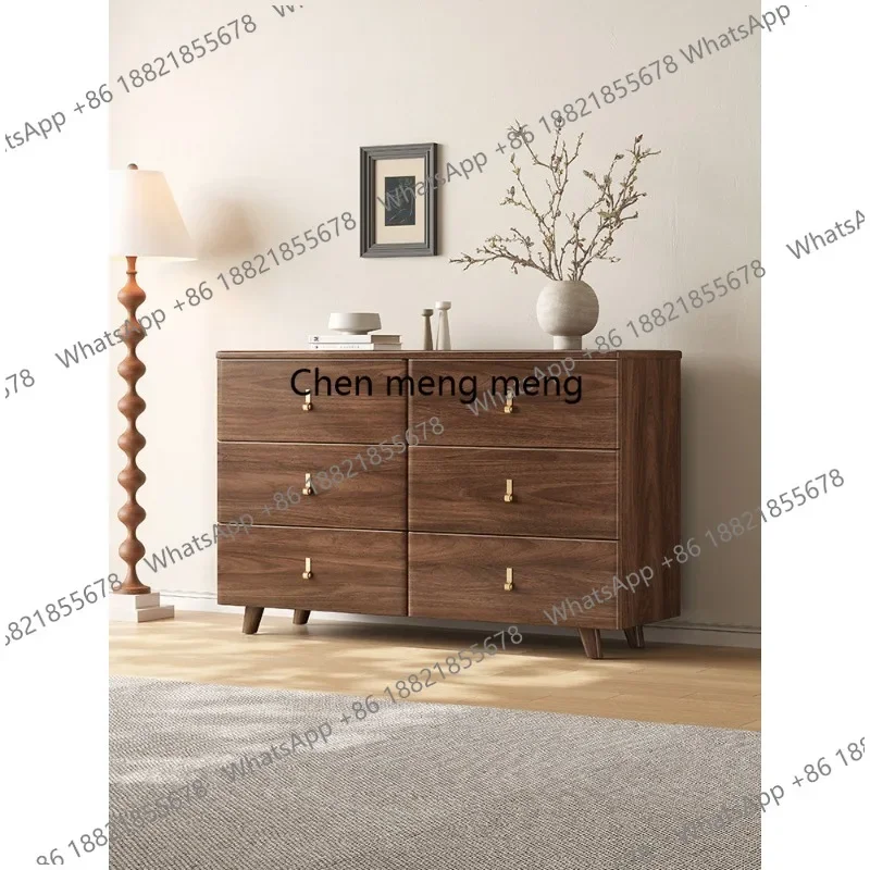 

Комод из массива черного ореха, встроенный сундук, простой комод с зеркалом.