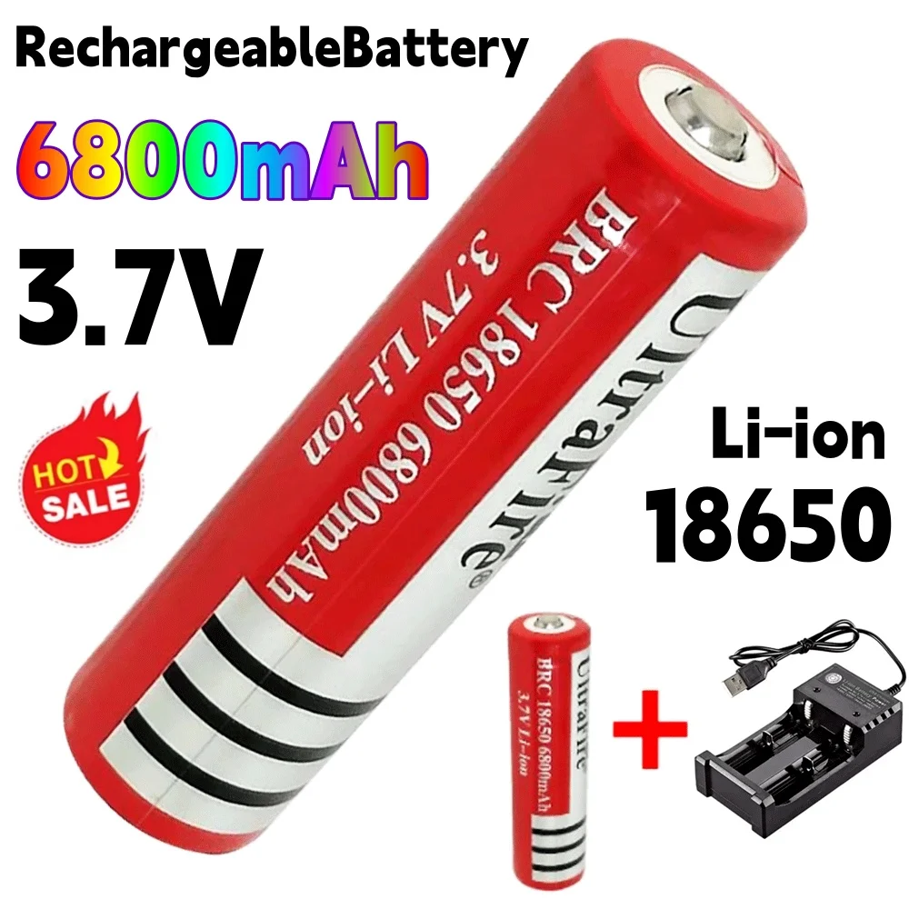 Newly upgraded 2026 New 3.7V 6800mAh Rechargeable 18650 Lithium Battery For Led Flashlight Battery Litio Battery