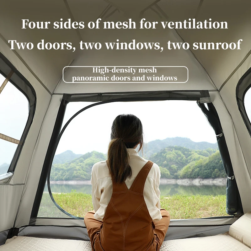 휴대용 대형 공간 야외 캐노피 빠른 자동 개폐 방수 옥스포드 텐트 튼튼한 프레임 햇빛 차단 방수 캠핑용