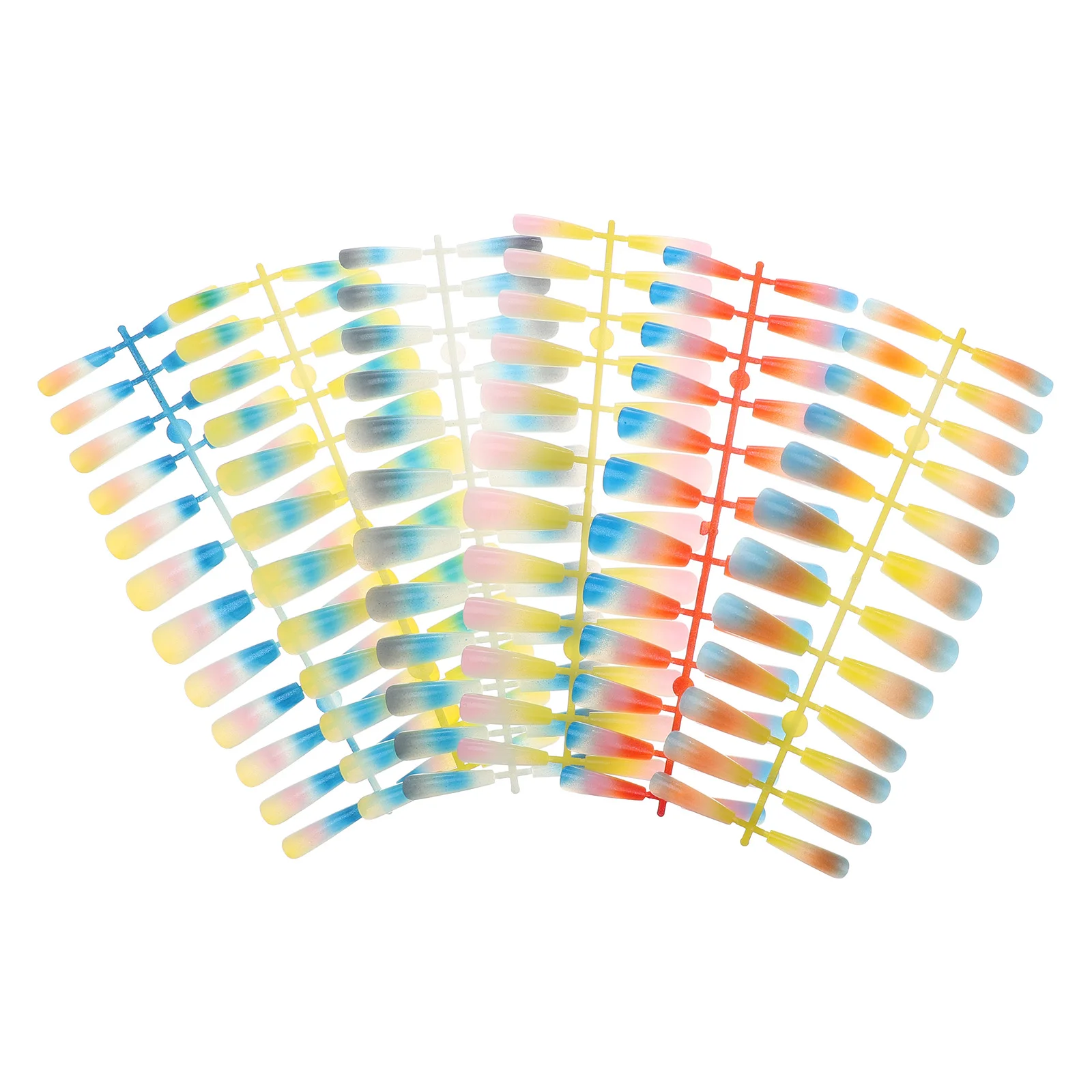 144 قطعة من الأظافر المزيفة المتدرجة للأطفال، تغطية كاملة للفتيات الصناعيات، ديكور للأطفال