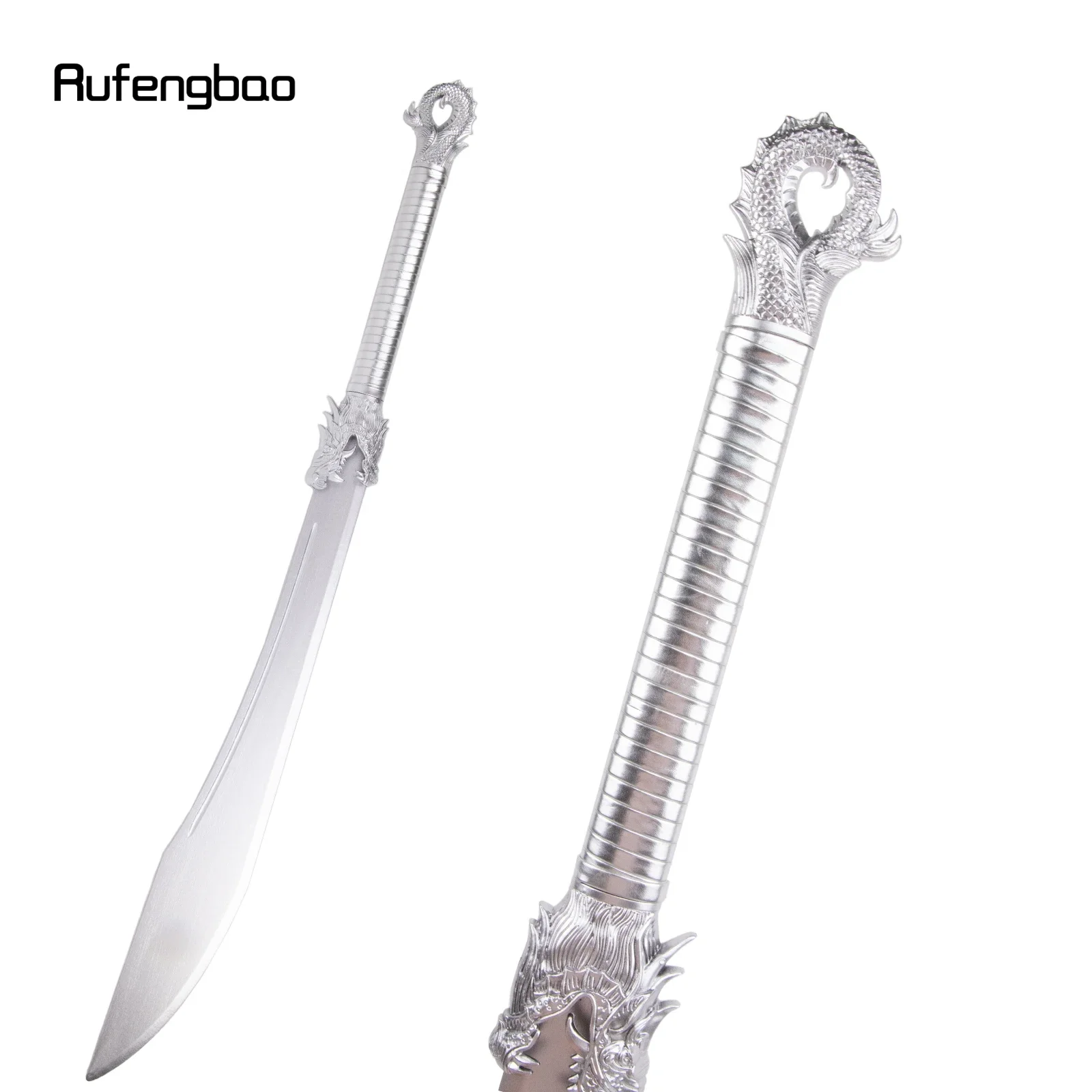 

White Wooden Sword Fashion Wood Machete Decorative Cospaly Sword Halloween Mace Crutch Wand Crosier Sword 106cm