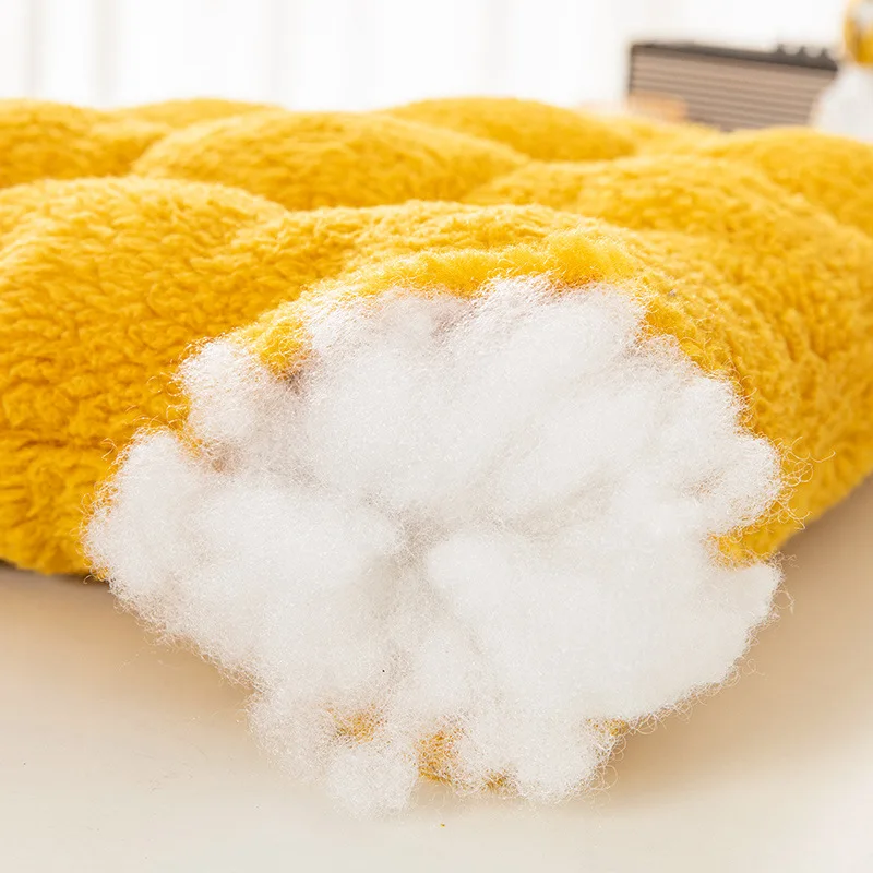 Thickened Lamb Velvet Chair Pad Office Sitting Butt Pad Home Use Student Stool  Pad Winter Warm Cozy Soft Cushion Cover
