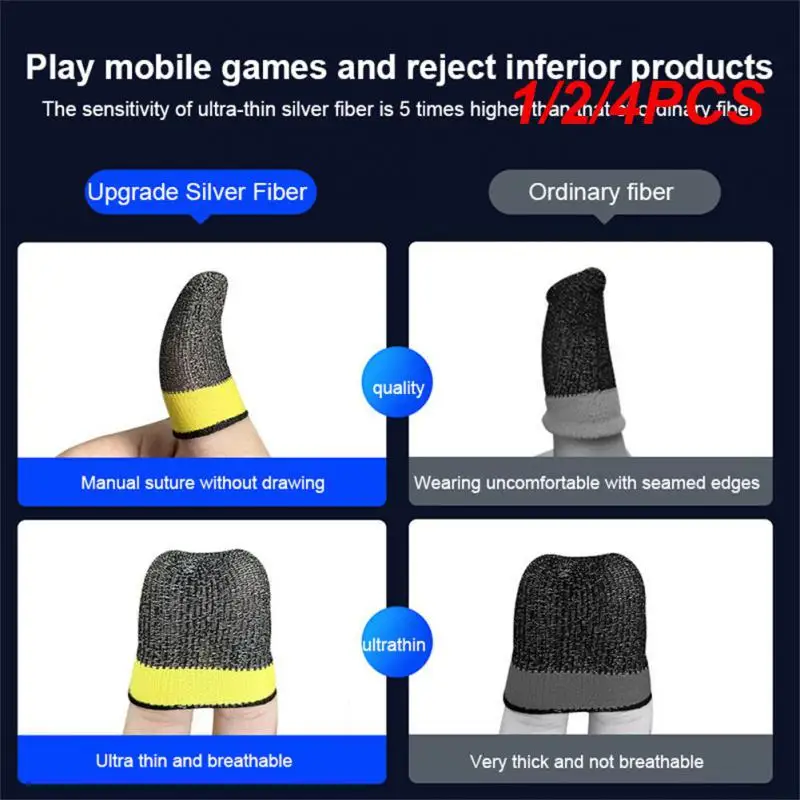 1/2/4PCS Thumb Sleeve Touch Screen Finger Cover Flexible Cotton Material Sensitive And Comfortable Game Fingertip Gloves Game